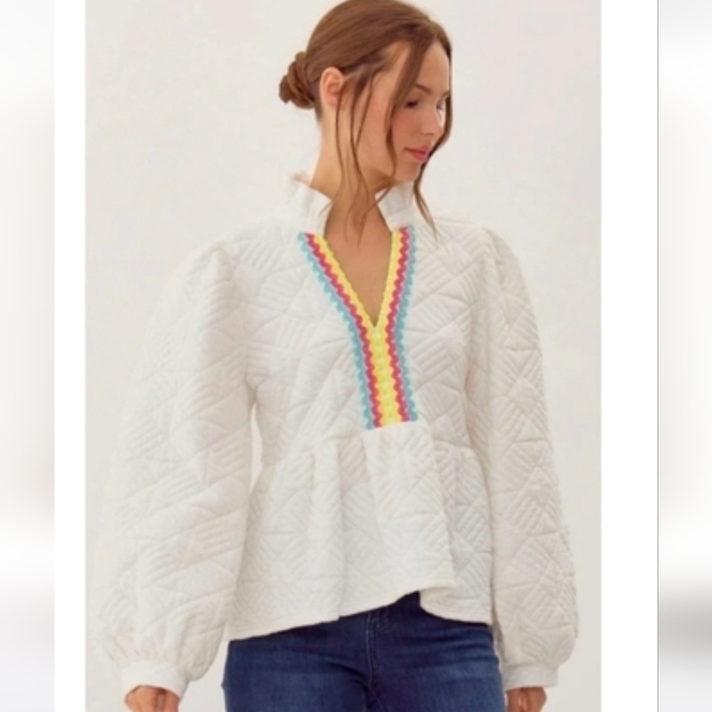 Jodifl Quilted Peplum Top
